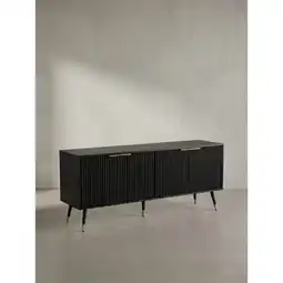 Netto Marken-Discount Lowboard Schwarz Eiche-Dekor Modern Stil 150x60x39 cm mit Türen Angebot