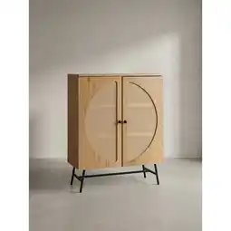 Netto Marken-Discount Sideboard – Eiche-Dekor/Rattan, 80x103x39cm, 2 Türen, hoch Angebot