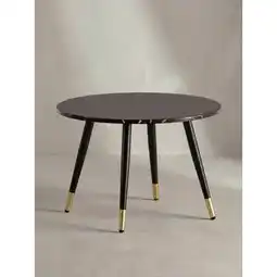 Netto Marken-Discount Couchtisch mit Marmor Optik, Modernes Design, Metall-Gestell, Runde Form, Schwarz 60x60x41 cm Angebot