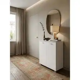 Netto Marken-Discount Schuhschrank Holz mit 4 Fächern und 2 Türen, Weiß 60x35x90 cm Angebot