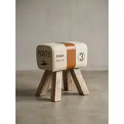 Netto Marken-Discount Sitzhocker – Canvas/Echtleder, 40x30x47 cm, Turnbock-Design, Braun Angebot