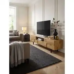 Netto Marken-Discount Lowboard Eiche-Dekor Modern Stil 160x46x43 cm mit 2 Türen Angebot
