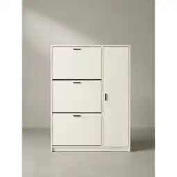 Netto Marken-Discount Schuhschrank – Weiß, 90x120x24 cm, Schuhkipper geschlossen, mit Ablage Angebot