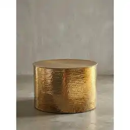 Netto Marken-Discount Couchtisch Aluminium Orientalisch Rund mit Hammerschlag Design Modern, Gold 61x61x40 cm Angebot