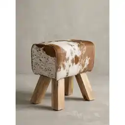 Netto Marken-Discount Sitzhocker – Ziegenfell, 40x30x47 cm, Turnbock-Design, Braun/Weiß Angebot