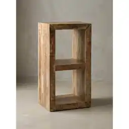 Netto Marken-Discount Regal Massivholz 2 Ebenen Cubeform Shabby-Chic KALKUTTA, Hellbraun 45x35x90 cm Angebot