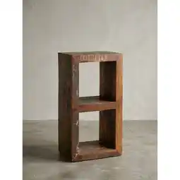 Netto Marken-Discount Regal Massivholz 2 Ebenen Cubeform Shabby-Chic KALKUTTA, Dunkelbraun 45x35x90 cm Angebot