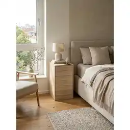 Netto Marken-Discount Nachttisch Holz 3 Schubladen Extra Hoch FOGGIA, Sonoma 38x35x68 cm Angebot