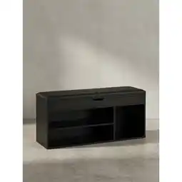 Netto Marken-Discount Schuhbank – Kunstleder/Holz, 104x51x32 cm, Schwarz, mit Stauraum Angebot