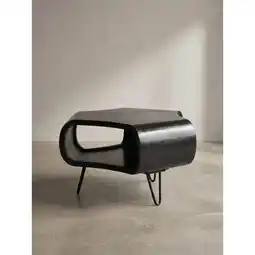 Netto Marken-Discount Couchtisch Schwarz Massivholz Mango mit Stauraum 60x60x35 cm Haarnadelbeine Angebot