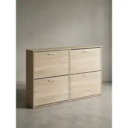 Netto Marken-Discount Schuhschrank Holz mit 4 Fächern und Ablage, Sonoma 120x24x81 cm Angebot
