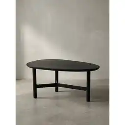 Netto Marken-Discount Couchtisch Mango Massivholz in Schwarz, Nierenform, 86x50x37 cm Angebot