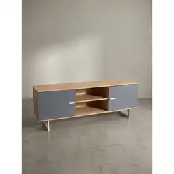 Netto Marken-Discount TV-Lowboard mit Eiche-Dekor und 2 Türen, modern, Braun-Grau 150x40x55 cm Angebot