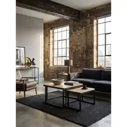Netto Marken-Discount Couchtisch 2er Set Mango Massivholz Metall Rund Industrial Hell, Hellbraun 60x60x40 cm Angebot