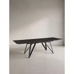 Netto Marken-Discount Esstisch Ausziehbar Keramik Glas Marmoroptik Rechteckig Groß, Schwarz 180x95x76 cm Angebot