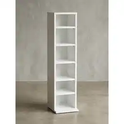 Netto Marken-Discount CD-Regal – Weiß, Holz, 21x90x20cm, 6 Fächer, offen, schmal Angebot