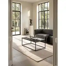 Netto Marken-Discount Couchtisch mit Marmor-Optik und Metall-Gestell, Eckig, Schwarz 100x60x40 cm Angebot