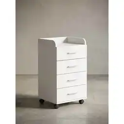 Netto Marken-Discount Rollcontainer 4 Schubladen Modern Mit Rollen, Weiß 40x33x71 cm Angebot