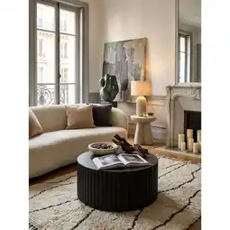 Netto Marken-Discount Couchtisch in Schwarz aus Metall mit Wellen-Muster, 67x67x31 cm Angebot