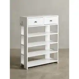 Netto Marken-Discount Schuhregal – Weiß, 60x79x24 cm, 4 Fächer, 2 Schubladen, Flurregal Angebot