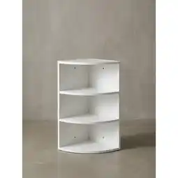 Netto Marken-Discount Eckregal Holz Wandmontage Runder Front Modern, Weiß 30x30x60 cm Angebot
