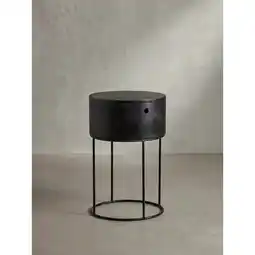 Netto Marken-Discount Nachtkonsole Massivholz mit Schublade rund Modern Schwarz Angebot