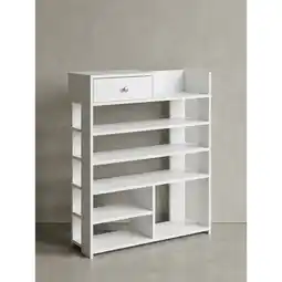 Netto Marken-Discount Schuhregal – Weiß, 75x92,5x24 cm, hoch, 7 Fächer, mit Schublade Angebot