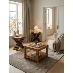 Netto Marken-Discount Couchtisch MUMBAI aus Massivholz – Landhausstil im kompakten Design, Akazie 60x60x45 cm Angebot
