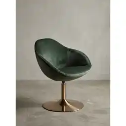 Netto Marken-Discount Loungesessel Samt mit Armlehnen, drehbar im modernen Design SIRAN, Grün 70x70x79 cm Angebot