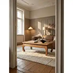 Netto Marken-Discount Couchtisch aus Massivholz im Landhausstil, natürliches Design, Akazie 60x110x40 cm Angebot