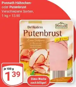 Globus Ponnath Hähnchen oder Putenbrust Angebot