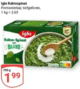 Globus Iglo Rahmspinat Angebot