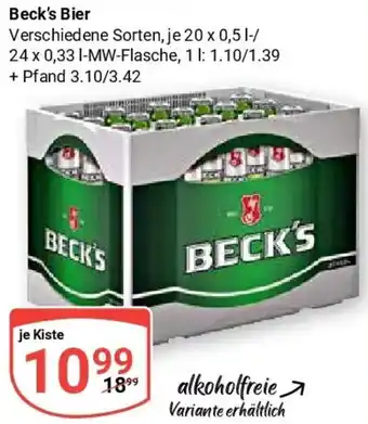 Globus Beck's Bier Angebot