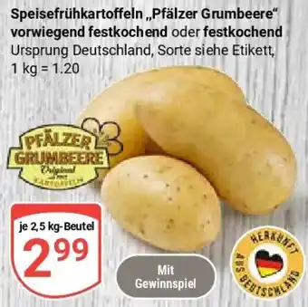 Globus Speisefrühkartoffeln ,,Pfälzer Grumbeere" vorwiegend festkochend oder festkochend Angebot