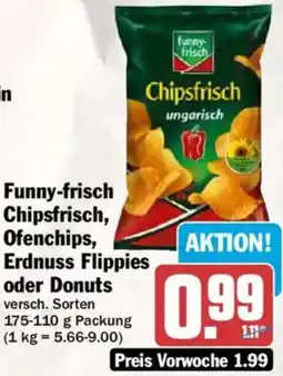 AEZ Funny-frisch Chipsfrisch, Ofenchips, Erdnuss Flippies oder Donuts Angebot