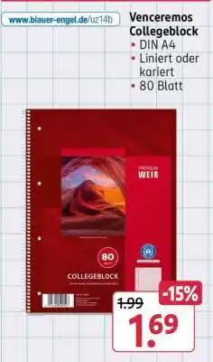 Rossmann Venceremos Collegeblock Angebot
