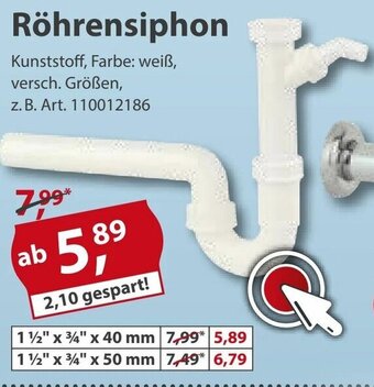 Sonderpreis Baumarkt Röhrensiphon Angebot