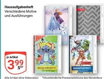 Globus Hausaufgabenheft Angebot