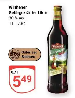 Globus Wilthener Gebirgskräuter Likör Angebot