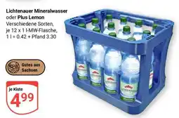 Globus Lichtenauer Mineralwasser oder Plus Lemon Angebot