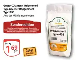 Globus Gustav Zitzmann Weizenmehl Typ 405 oder Roggenmehl Typ 1150 Angebot