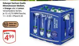 Globus Ileburger Sachsen Quelle Mineralwasser Medium, + Orange oder + Lemon Angebot