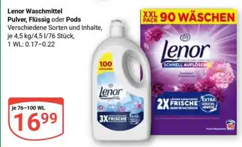 Globus Lenor Waschmittel Pulver, Flüssig oder Pods Angebot