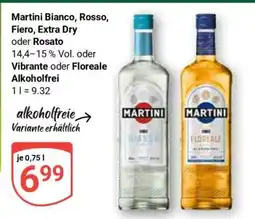Globus Martini Bianco, Rosso, Fiero, Extra Dry oder Rosato Angebot