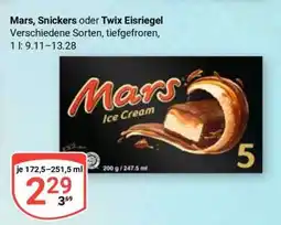 Globus Mars, Snickers oder Twix Eisriegel Angebot