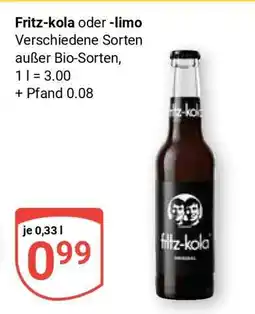 Globus Fritz-Kola oder Limo Angebot