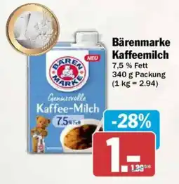 AEZ Bärenmarke Kaffeemilch Angebot