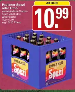 WEZ Paulaner Spezi oder Limo Angebot