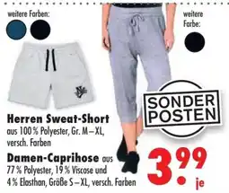 Mäc Geiz Herren Sweat-Short o. Damen-Caprihose Angebot