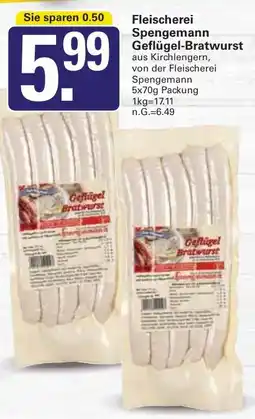 WEZ Fleischerei Spengemann Geflügel-Bratwurst Angebot